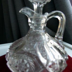 Antique Cruet Vinegar CUT GLASS Elaborate American Brilliant